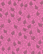 Fuchsia Pink Leafy Swirl Accents Rug