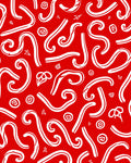 Red and White Swirl Candy Cane Collage Rug