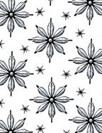 Monochromatic Starburst Feather Arrangement Rug