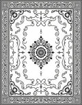 Classic Black and White Floral Medallion Rug