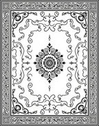Classic Black and White Floral Medallion Rug