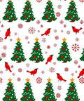 Red Cardinal Christmas Tree Snowflakes Rug