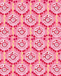 Pink Red Swirl Medallion Dots Rug
