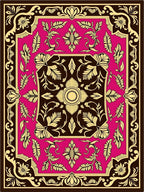 Vibrant Magenta Floral Medallion Rug