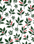 Dark Green Holly Berry Garland Rug
