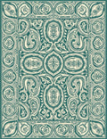 Emerald Cream Arabesque Floral Frame Rug