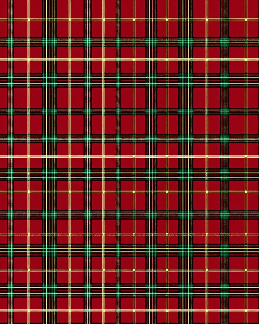 Classic Red Green Plaid Checkered Rug