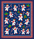 Happy Snowman Candy Cane Holly Border Rug