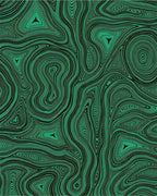 Emerald Green Swirling Lines Rug