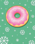 Pink Frosted Donut Snowflake Sprinkle Rug