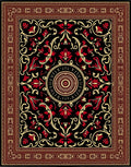 Bold Red Golden Floral Medallion Rug