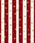 Red Cream Golden Star Stripes Rug