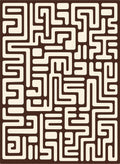 Brown Cream Maze Geometric Rug