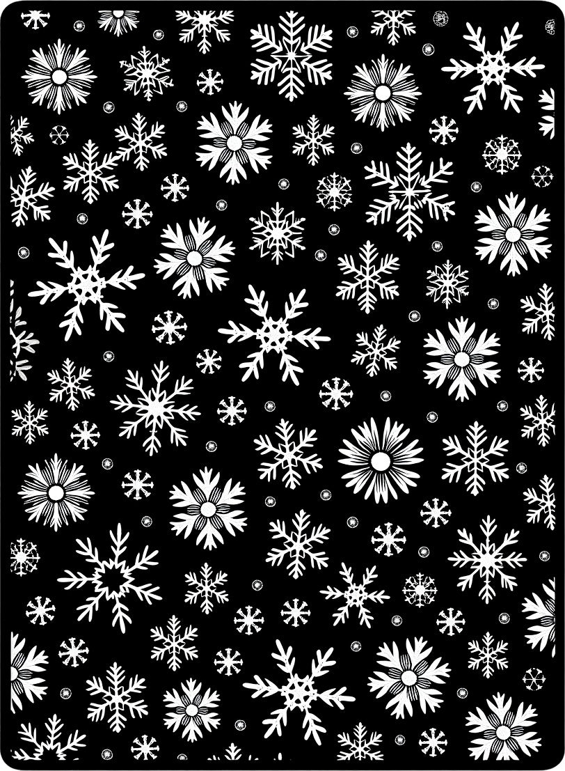 Dazzling White Snowflakes on Black Rug