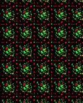 Vibrant Red Green Abstract Floral Scattered Rug