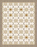 Brown Golden Lattice Arabesque Rug