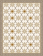 Brown Golden Lattice Arabesque Rug