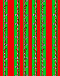 Red Green Striped Vine Swirl Rug