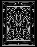 Monochromatic Labyrinth Relief Border Rug