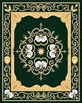 Deep Emerald Golden Arabesque Medallion Rug
