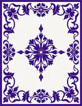 Ornate Purple Floral Border Medallion Rug