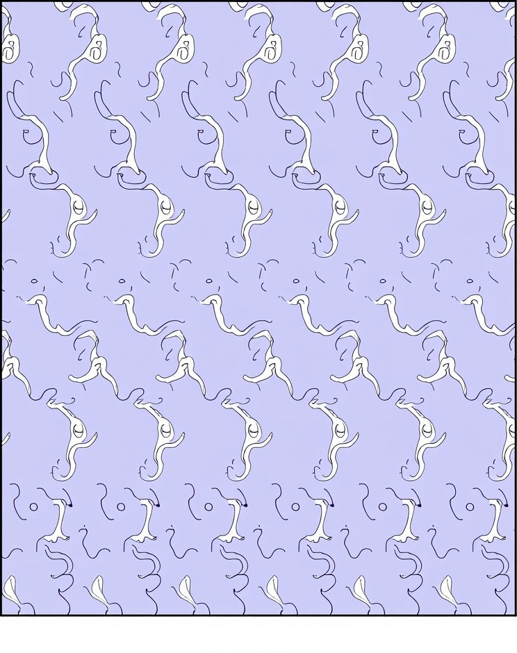 Whimsical Lavender Flowing Ribbon Rug