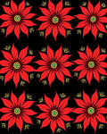 Bold Red Poinsettia Floral Arrangement Rug