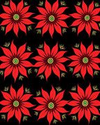 Bold Red Poinsettia Floral Arrangement Rug