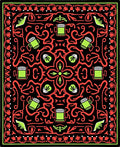Black Red Green Mug Medallion Rug