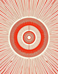 Crimson Burst Concentric Circles Rug