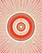 Crimson Burst Concentric Circles Rug