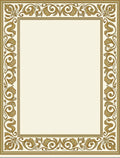 Ornate Gold Filigree Border Rug