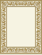 Ornate Gold Filigree Border Rug
