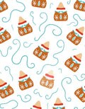 Brownhouses with Snowflakes and Swirls Rug