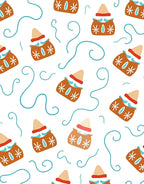 Brownhouses with Snowflakes and Swirls Rug