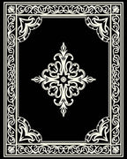Intricate Cream Scroll Formal Centerpiece Rug