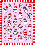 Charming Snowman Holiday Candy Cane Rug