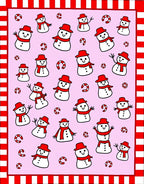 Charming Snowman Holiday Candy Cane Rug