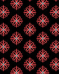 Red Floral Medallion Black Background Rug