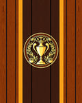 Golden Trophy Laurel Wreath Rug
