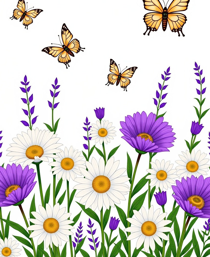 Whimsical Butterfly Meadow Whimsy Floral Rug