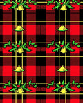Red Black Yellow Plaid Bells Holly Rug