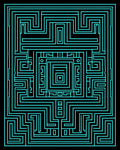 Electric Blue Maze Geometric Rug