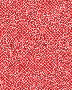 Bold Red Abstract Organic Grid Rug