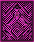Bold Pink Black Geometric Maze Rug