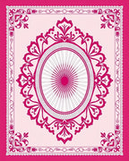 Enchanting Pink Floral Oval Medallion Rug