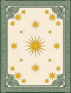 Cream Yellow Starburst Bordered Rug