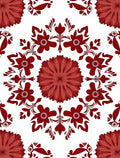 Crimson Floral Medallion Repeat Rug