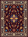 Aubergine Garden Floral Medallion Rug