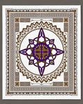 Purple Brown Interlocking Starburst Mandala Rug